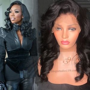100% human hair lace front or 360° wig 12'